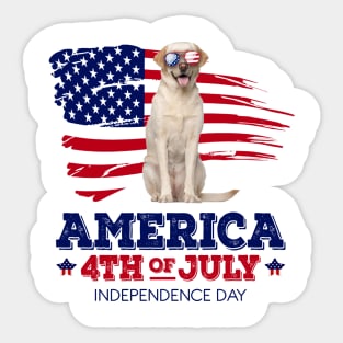 Labrador Flag USA - America 4th Of July Independence Day Sticker